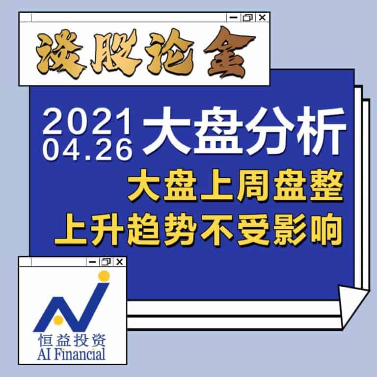 Read more about the article 谈股论金_大盘上周盘整，上升趋势不受影响｜20210426