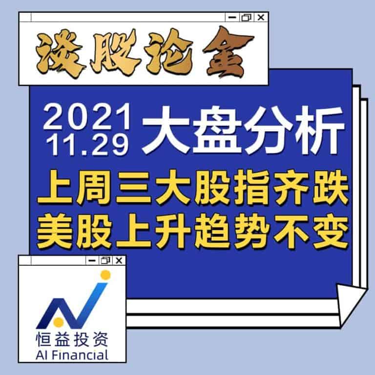 Read more about the article 谈股论金_上周三大股指齐跌，美股上升趋势不变 | 20211129