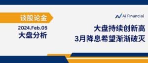 Read more about the article 谈股论金_大盘持续创新高；3月降息希望渐渐破灭| 20240208