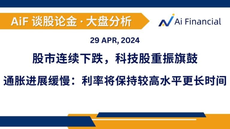 Read more about the article 股市连续下跌，科技股重振旗鼓; 通胀进展缓慢：利率将保持较高水平更长时间 | AiF 谈股论金