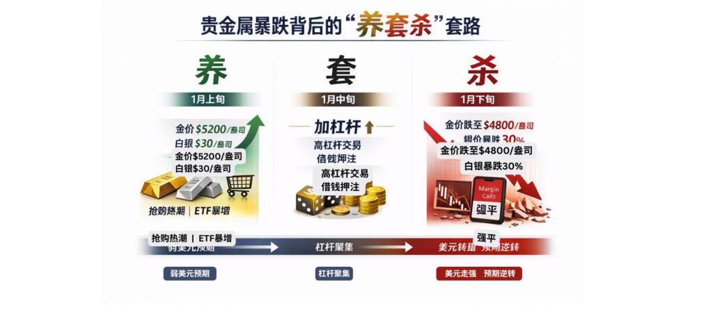 黄金暴跌真相 - 市场中的养套杀